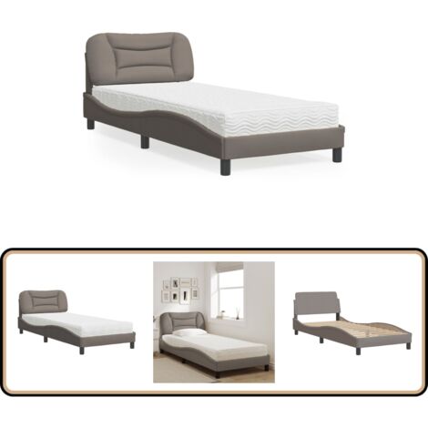 Bett mit Matratze Taupe 80x200 cm Stoff - Bettsofa - Boxspringbetten - Doppelbett - Einzelbett - Lattenrost