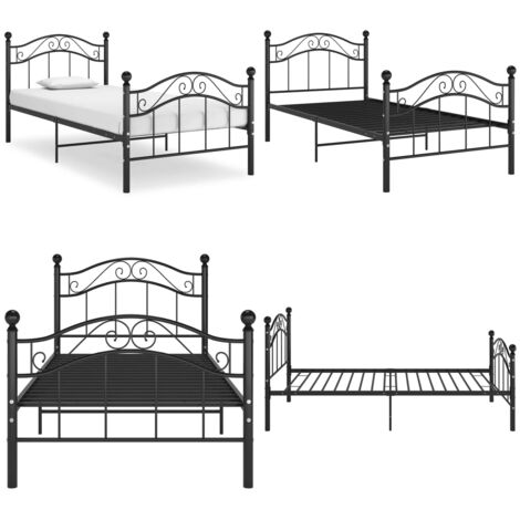 Bett Schwarz Metall 90x200 cm - Metallbett - Metallbettgestell
