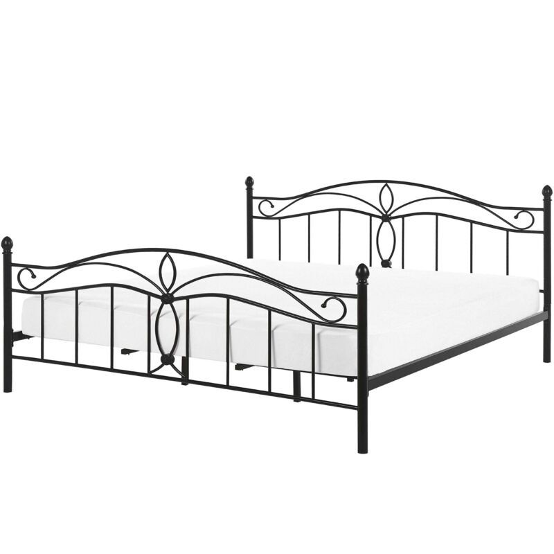 Beliani Bett Mit Lattenrost Metall Antlia 140 X 200 Cm Schwarz
