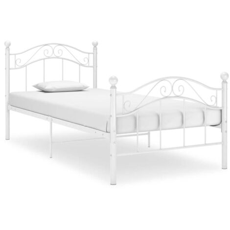Bett Weiß Metall 100x200 cm vidaXL337853