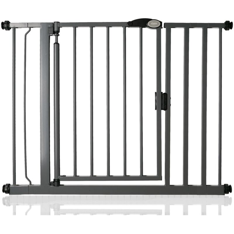 Bettacare - Auto Close Pet Gate, 96.6cm - 103.6cm, Slate Grey, Pressure Fit Stair Gate For Dog & Puppy