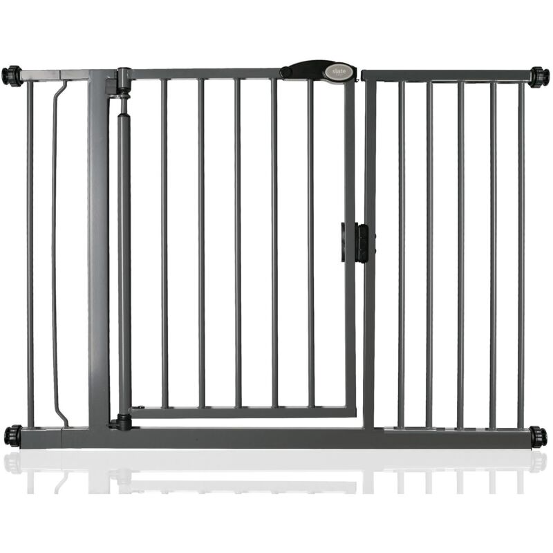 Bettacare - Auto Close Pet Gate, 118.2cm - 125.2cm, Slate Grey, Pressure Fit Stair Gate For Dog & Puppy