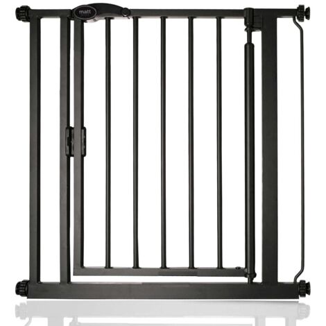 Bettacare Auto Close Stair Gate, 75cm - 82cm, Matt Black, Pressure Fit Safety Gate, Baby Gate