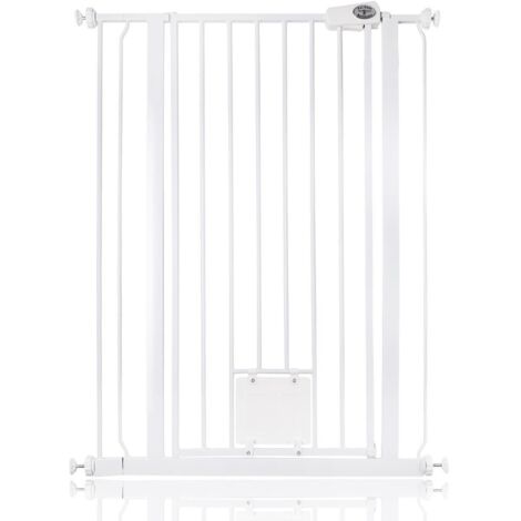 Bettacare Barrière Pour Chien Avec Trappe Verrouillable, 81,4cm - 89cm, Hauteur 104cm, Couleur Blanc