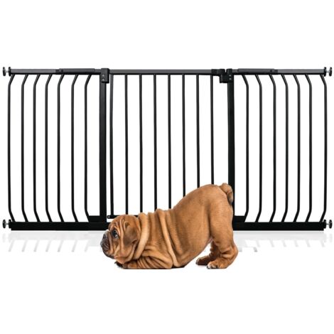 Bettacare Elite Barrière Pour Chien À Pression, Barrière Pour Animaux De Compagnie, 152cm - 161cm, Couleur Noir Mat