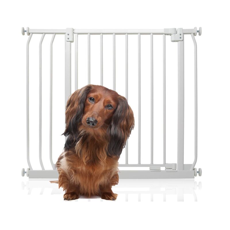 Bettacare - Elite Pressure Dog Gate, 80cm - 89cm, Matt White, Pressure Fit Pet Gate For Dog And Puppy