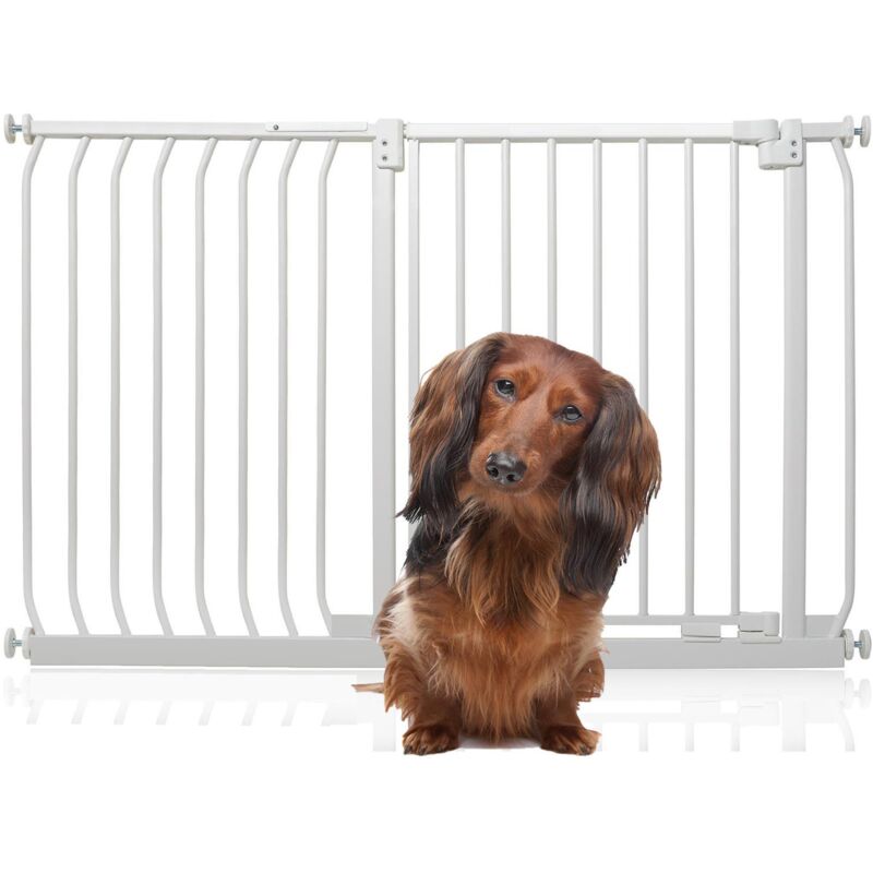 Bettacare - Elite Pressure Dog Gate, 125cm - 134cm, Matt White, Pressure Fit Pet Gate For Dog And Puppy