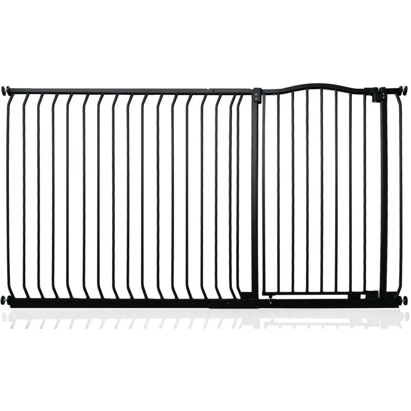 Bettacare - Extra Tall Curved Top Dog Gate, 171cm - 180cm, Matt Black, Extra Tall 100cm In Height, Pressure Fit Pet Gate