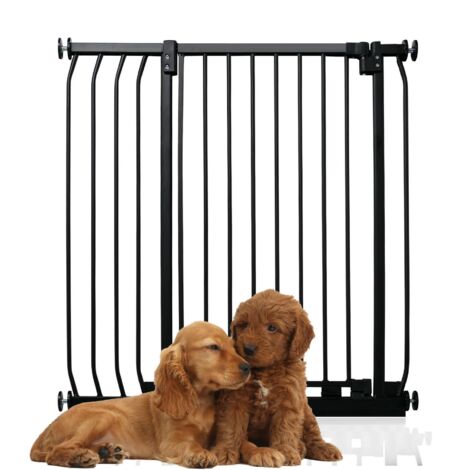Bettacare Extra Tall Elite Dog Gate, 89cm - 98cm, Matt Black, Extra Tall 96.8cm in Height, Pressure Fit Pet Gate