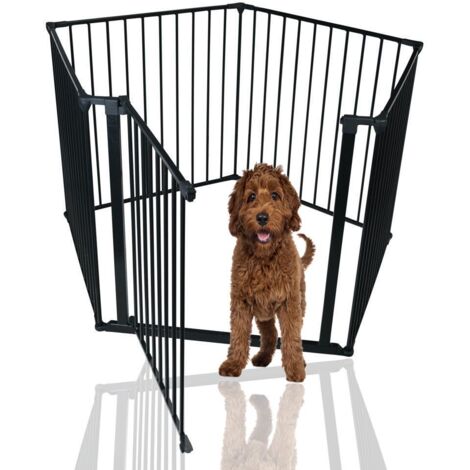 Bettacare Pet Pen, Pentagon, Black, 70cm High, 5 Panels, 1x72cm Door Panel and 4x72cm Side Panels, Dog Pen for Pets and Puppies
