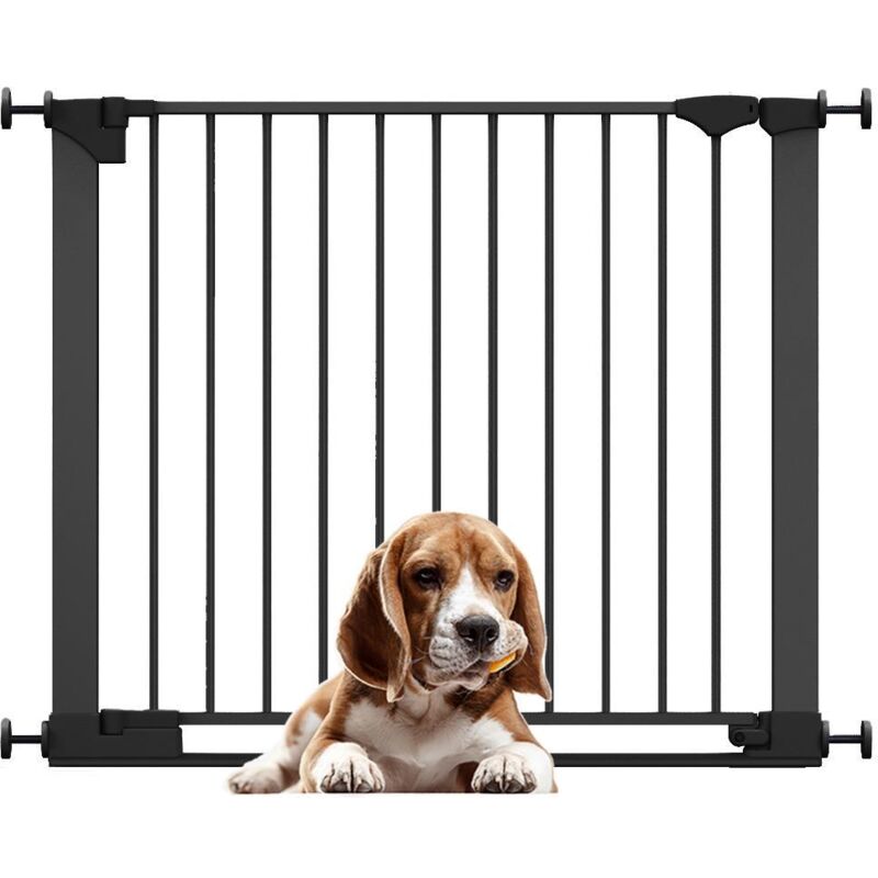Bettacare - Safestep Dog Gate, Black, 89cm - 96cm, Extra Low Walkthough, 74cm Extra Wide Doorway, One Piece Extra Wide Pet Gate