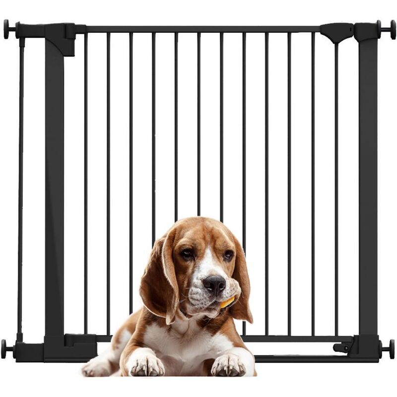 Bettacare - Safestep Dog Gate, Black, 103cm - 110cm, Extra Low Walkthough, 81cm Extra Wide Doorway, Extra Wide Pet Gate