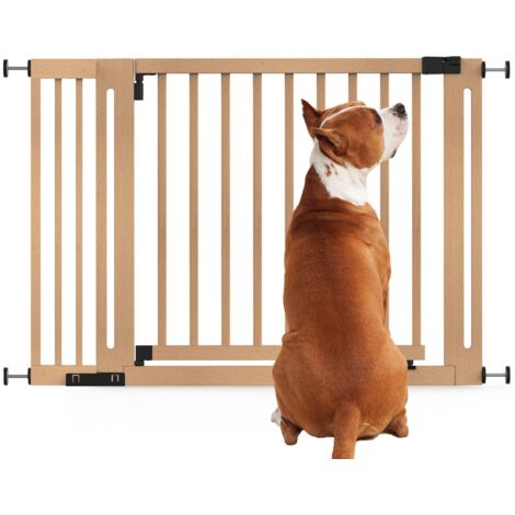 Bettacare Wooden Elegance Dog Gate, Natural, 115cm - 123cm, Pressure Fit Pet Gate, 73cm Extra Wide Doorway, Easy Installation