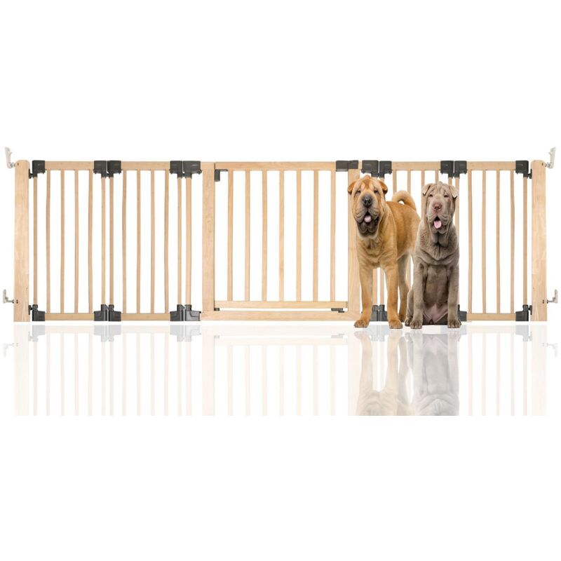 Bettacare - Wooden Multi Panel Flexible Pet Barrier, Natural Wood, Up To 256cm Wide, Dog Barrier For Pets Dogs And Puppy