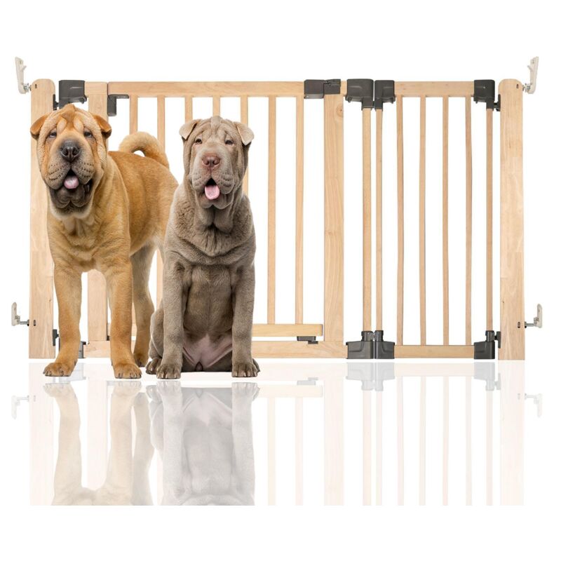 Bettacare - Wooden Multi Panel Flexible Pet Barrier, Natural Wood, Up To 136cm Wide, Dog Barrier For Pets Dogs And Puppy