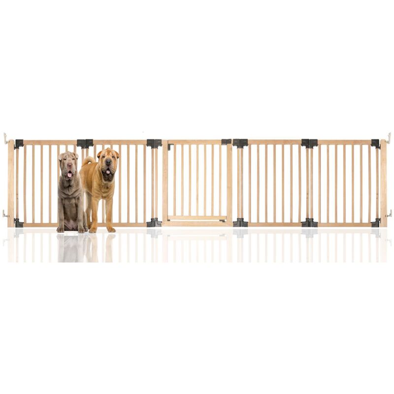 Bettacare - Wooden Multi Panel Flexible Pet Barrier, Natural Wood, Up To 336cm Wide, Dog Barrier For Pets Dogs And Puppy