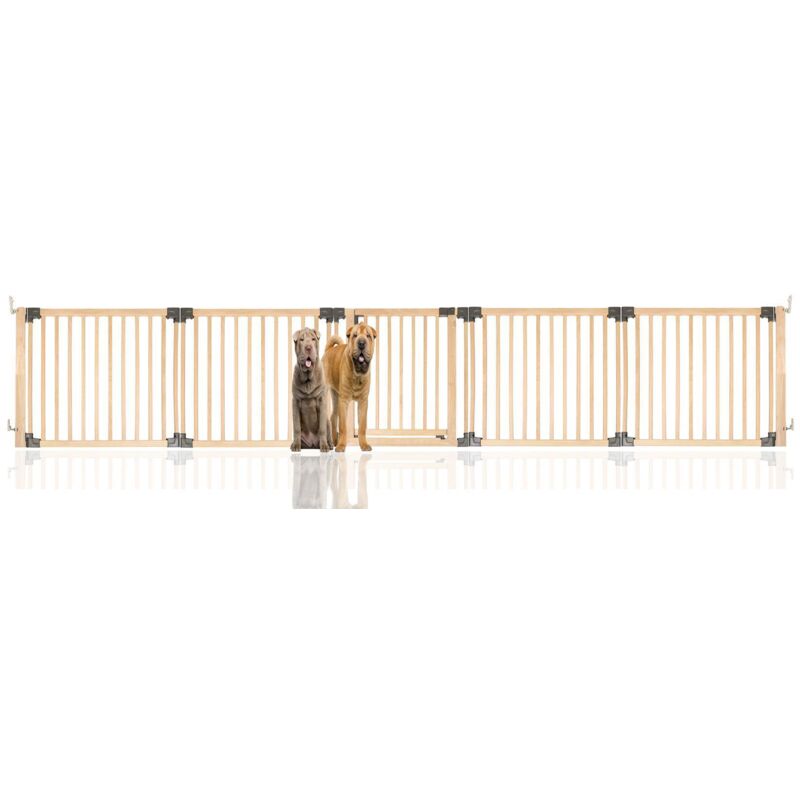 Bettacare - Wooden Multi Panel Flexible Pet Barrier, Natural Wood, Up To 416cm Wide, Dog Barrier For Pets Dogs And Puppy