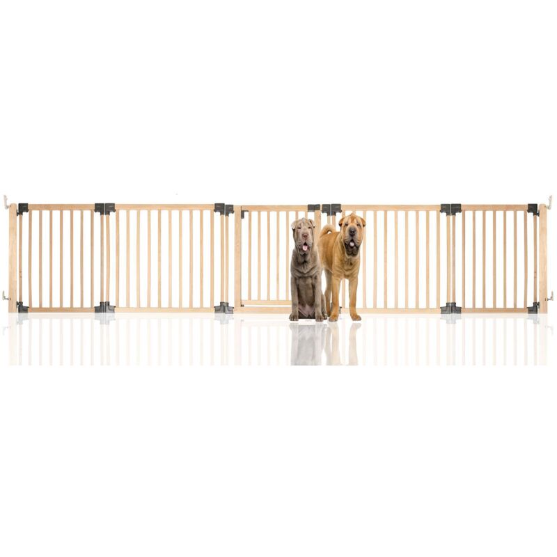Bettacare - Wooden Multi Panel Flexible Pet Barrier, Natural Wood, Up To 376cm Wide, Dog Barrier For Pets Dogs And Puppy