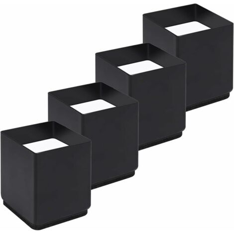 Bettbeinerhöhungen, 4er-Set aus Karbonstahl, Möbelerhöhungen erhöhen die Höhe um 5 cm, Triumph-, Tisch-, Stuhl- oder Sofaerhöhungen, platzsparend für Büro und Bett (schwarz)