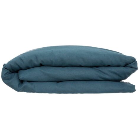 Bettbezug Linah - duckblau - gewaschenes Leinen 260x240 cm