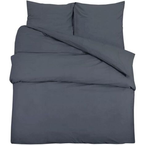 Bettbezug-Set Bettwäsche-Set Kissenbezug Schlafzimmer Home Interior Anthrazit 220x240 cm Baumwolle