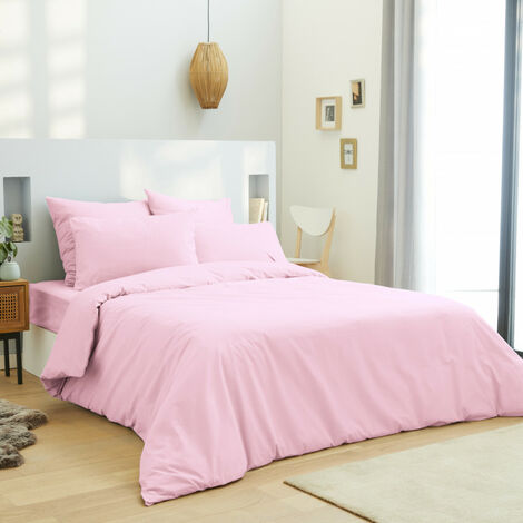Bettdeckenbezug rosa 260 x 240 cm / 100% Baumwolle / 57 Fäden/cm² für Kingsize-Doppelbett