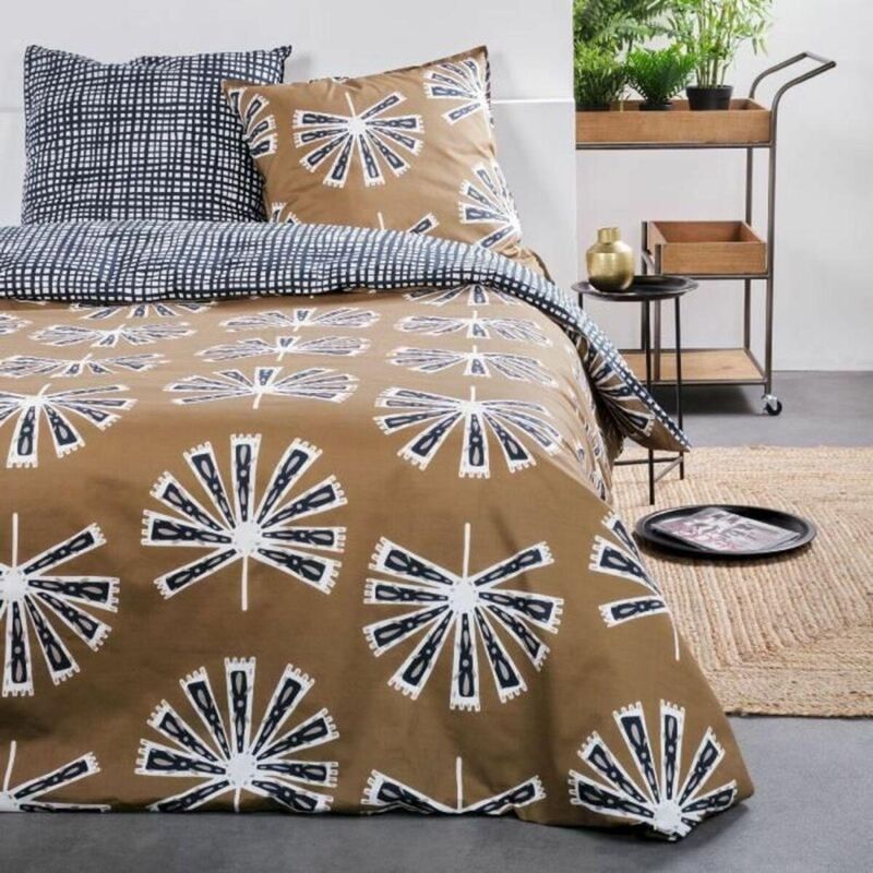 Today Sunshine Bettwäsche Set Braun Und Blau 220x240 Cm