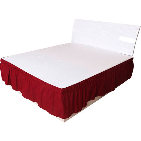 BETTE Bed Cover Bed Skirts, Elastic Sheets, Bedspreads, Hotel, Non Surface Clamshell Bedspreads, Household Bed Protectors, Bedding, Bed Skirts 1 (Color: Wine Red, Size: 203x153x41cm)