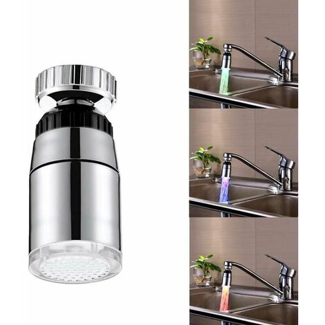 BETTE Embout Robinet D'eau LED Lumière Évier Lavabo Sonde Température Mousseur Faucet Salle De Bains - 3 couleurs,HANBING