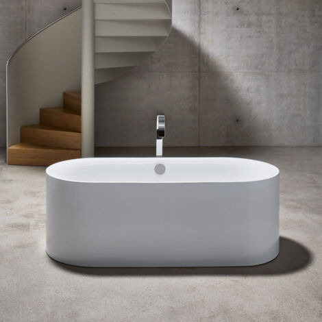 Bette Lux Oval Silhouette Baignoire sur pieds, 180x80x45cm, 2 fonds inclinés, 3466CFXXS, Coloris: Blanc avec BetteGlasur Plus - 3466-000CFXXS,Plus