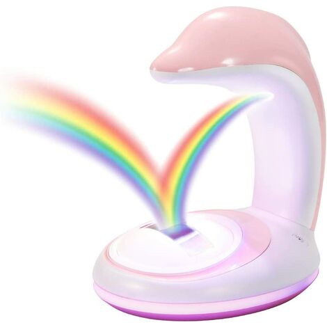 BETTE Rainbow Projector Night Light Led Kids Lamp Walls And Ceiling Bedroom Decorative Dolphin Rainbow Color Lights Reflection Perfect Gift For Children