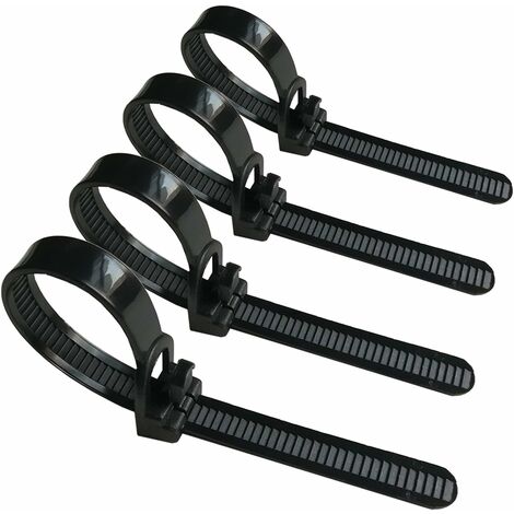 BETTE Wiederverwendbare Kabelbinder, Ultra Tough Nylon Flexible Kabelbinder Zip-Kabelbinder mit Slipknot (Schwarz) [Packung mit 100]