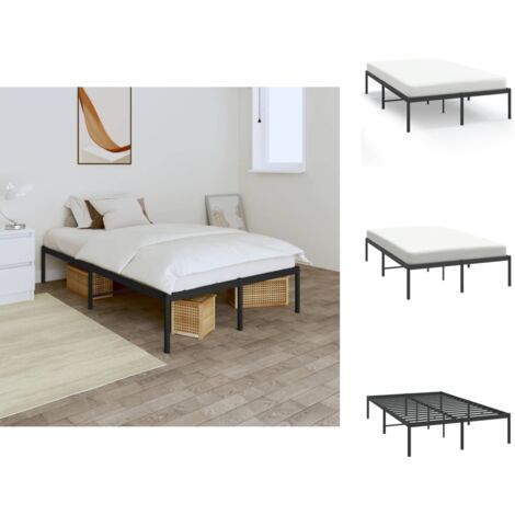 Betten & Bettgestelle - Living Bettgestell Metall Schwarz 135x190 cm