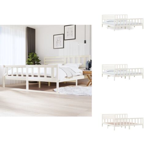 VIDAXL Betten & Bettgestelle - Living Massivholzbett Weiß 200x200 cm