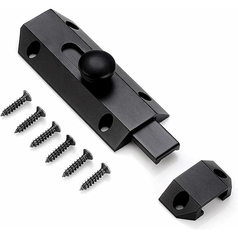 1 Sicherheitsschloss mit Riegel aus reinem, dickem Messing, robuste Torverriegelung, schwarz – Betterlife | 09466991708720