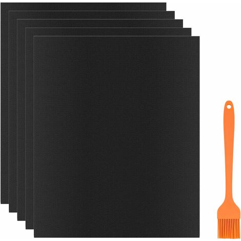 betterlife BBQ Mat 400 330mm BBQ Backmatte (5 Stück + Silikonbürste =