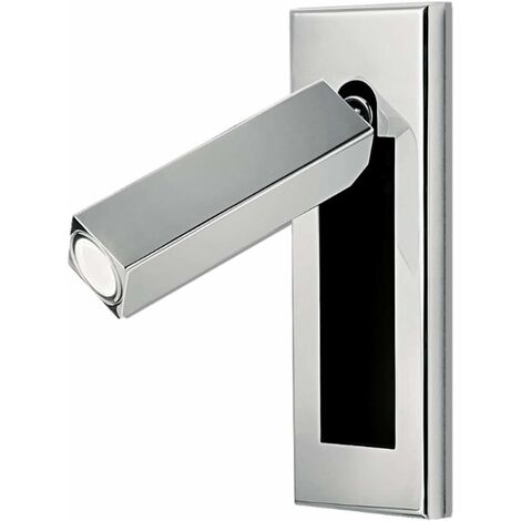 betterlife Lámpara de lectura de pared minimalista nórdica Lámpara de lectura de pared LED rectangular incorporada 3W Foco de pared Aplique de pared para dormitorio de hotel junto a la cama con interr