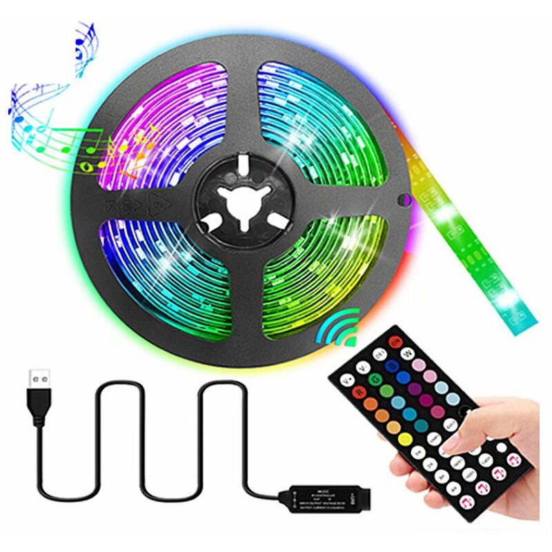 betterlife LED Ribbon Lampe 5M5050 mit USB Bluetooth Lampe mit 5V Lampe mit LED TV Hintergrundlampe mit 44 Tasten Fernbedienung ==