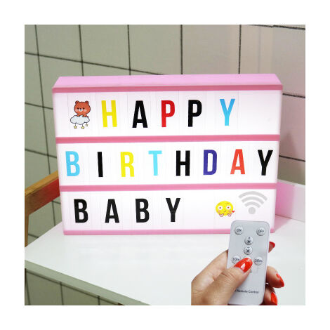 betterlife Light Box Rose avec, Boite Lumineuse Message Ideal Decoration Maison Chambre Bureau Tableau Lumineux Idee Cadeau Ado et Femme Original [Classe énergétique A+]