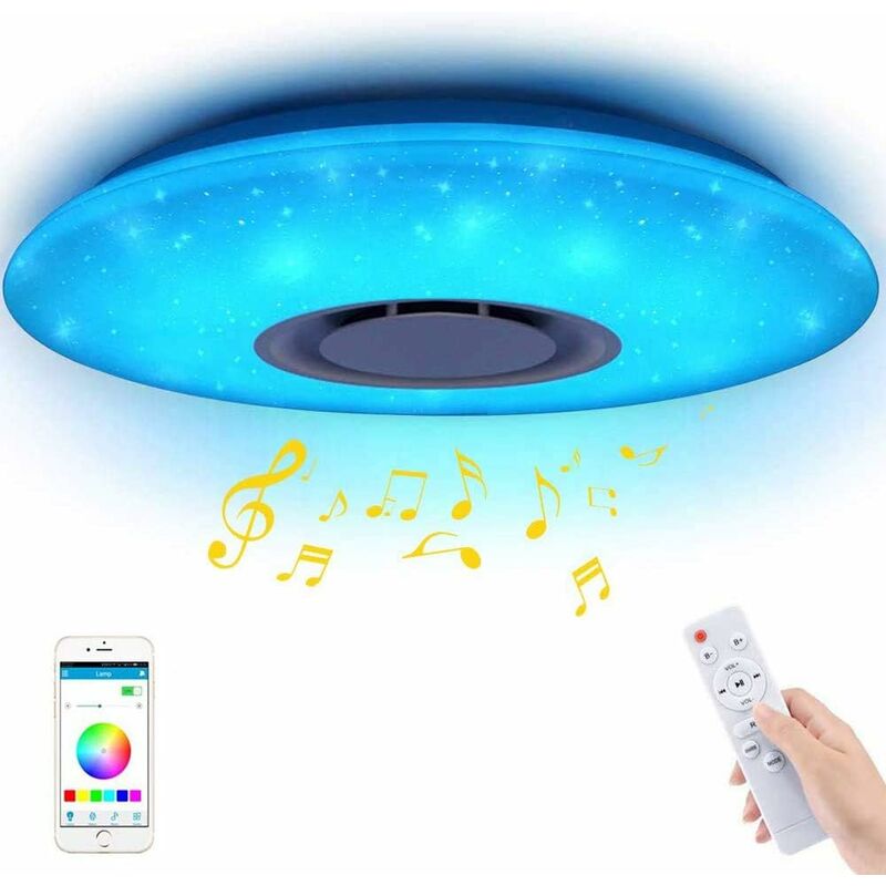 Betterlife - Music Deckenleuchte Bluetooth Music Light Fernbedienung Deckenleuchte Dimmbare LED Kreisförmige Farbänderung APP 185-265V Fernbedienung