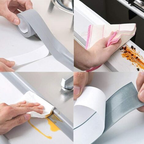 Betterlife - Rollos de cinta adhesiva de sellado impermeable, cinta adhesiva de PVC para pared, ducha, inodoro, cocina y baño (marrón)