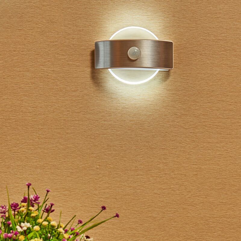 betterlife Smart LED Sensor für die Steuerung des menschlichen Lichts Nachtlicht USB-Ladewand Lampe Flur Nachtlicht (rund, aufladend, warmweiß