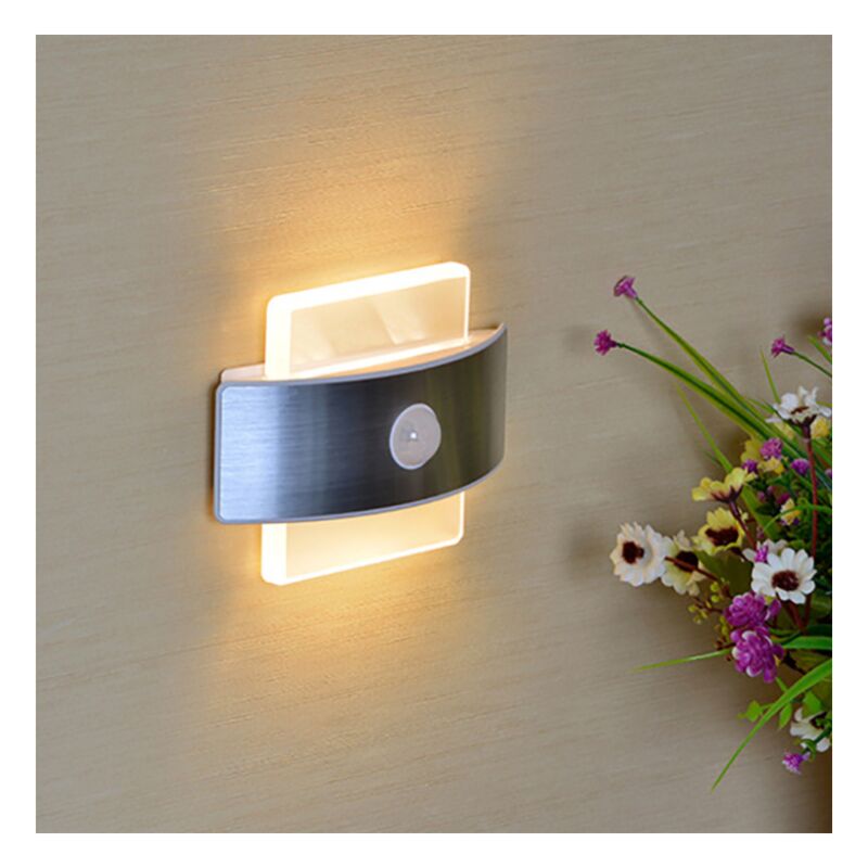 betterlife Smart LED Sensor für menschliche Lichtsteuerung Nachtlicht USB Wiederaufladbare Wandleuchte Flur Nachtlicht (quadratisch, aufladend,