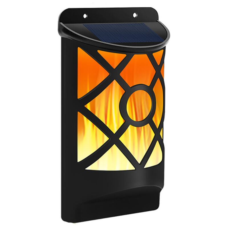 Solar Flame Light Wasserdicht blinkende Flame Wandleuchte im Freien mit Auto On / Off Dark Sensor 66 LED Solar Nachtlicht, Rost Design für Garten