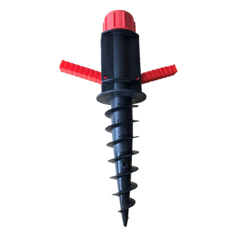 Betterlife Support de Parasol pour Plage Sable ou Terre Pieds de Parasols, Pieds de Parasol de Plage à hélice à Visser dans Le Sable, Pied Parasol Sable (Noir)