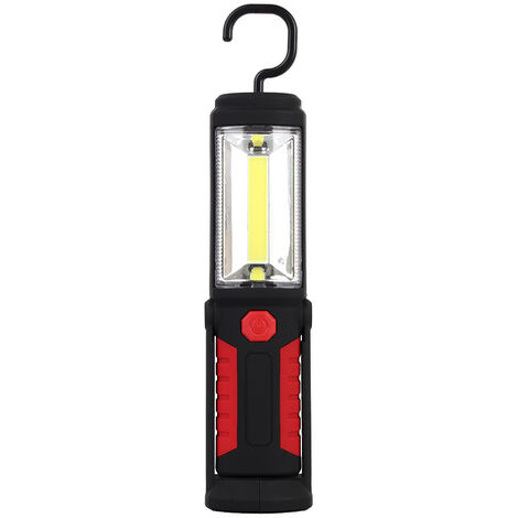 Betterlife Wiederaufladbare LED-Arbeitsleuchte mit magnetischen LED-Taschenlampen 2200 mAh COB LED 3 W für Autowerkstatt, Werkstatt, Camping, Heimwerken, 1 Stück (rot)