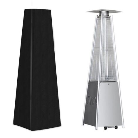 Betterlifefg-couverture de chauffage de patio, bâche de couverture de chauffage de patio pyramidale, housse de chauffage de patio extérieur anti-poussière / coupe-vent, noir