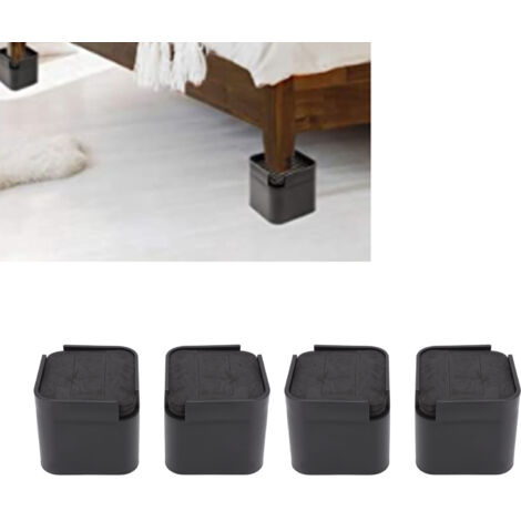 Bettfüße, 4-teiliges Set, Gummi, multifunktional, sicher, schaffen mehr Platz für Tische, Stühle und Möbel.