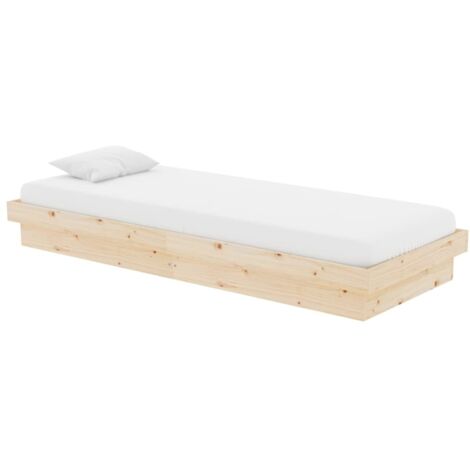 Bettgestell aus massivem Holz 75x190 cm klein einfach