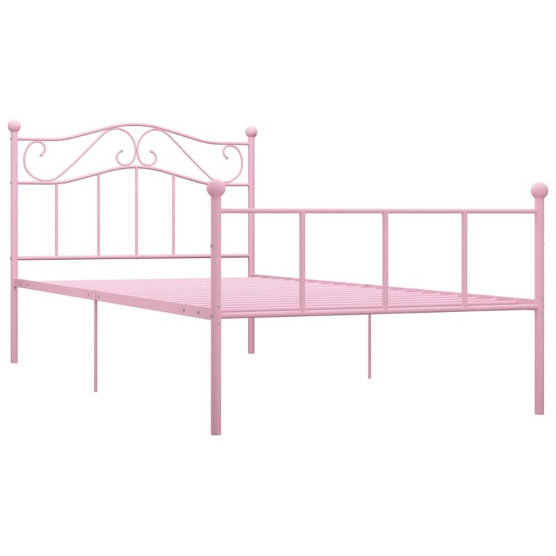 Bettgestell Rosa Metall 90×200 Cm Vidaxl
